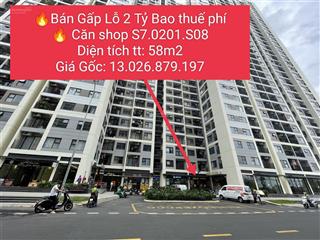 Cắt lỗ total 2 tỷ bán nhanh shophouse origami  diện tích 58m2  ngay hai sảnh chung cư.