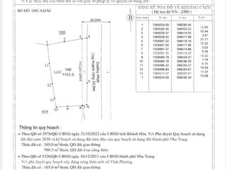 Bán 1150m2 đất lúa quy hoạch thổ cư thuộc tp nha trang bám mặt đường nhựa 46m giá cực rẻ