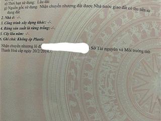 Bán đất biệt thự đầu ve phường đông hải tp thanh hóa  sổ đỏ lâu dài, xây tự do mbqh 2122