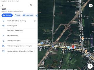 Đất thổ cư mặt tiền ql 61 tỉnh hậu giang gần ngay nút giao cao tốc cần thơ  cà mau