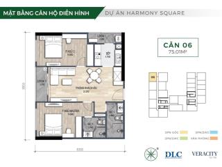 Bán căn 06 chung cư harmony square tầng trung giá 4,9 tỷ bao phí  0971 288 ***