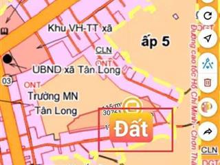 Bán lô đất ngay ubnd tân long 200m2 đường nhựa thông có 100m tc giá chỉ trả trước 175 triệu