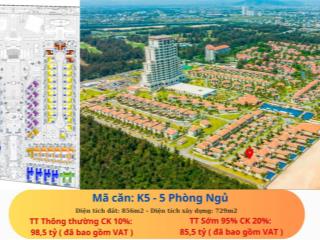 Duy nhất villa trực diện mặt biển, sở hữu lâu dài, full nội thất, fusion vận hành gần 60 triệu/đêm