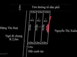 Mặt đường sông he 80m2  cách mặt đường 353 chỉ 300 m