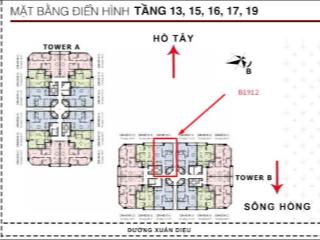 Bán chung cư 59 xuân diệu, căn b1912 view hồ tây giá 13.8ty bao phí