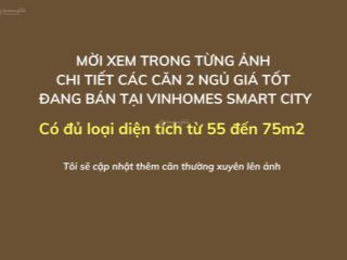 Danh sách các căn 2 ngủ giá tốt đủ loại từ 55 75 m2, chi tiết kèm từng ảnh vinhome smart city