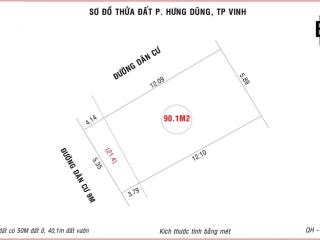 Chính chủ bán đất 90.1m2, mt5.35m, đường 10m hiện trạng. giá 2,52 tỷ vnd, p.hưng dũng, 0981 133 ***