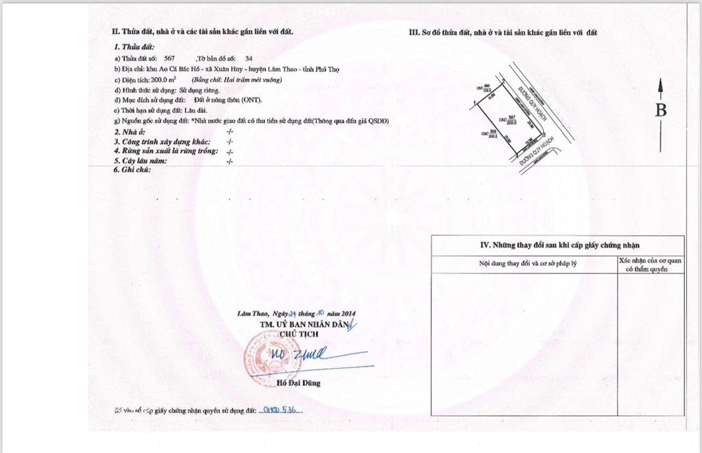 Bán lô đất đấu giá lâm thao 200m2 mặt tiền 10m chỉ từ 7 triệu/m2