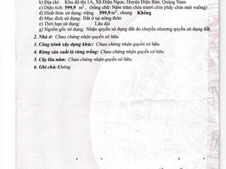 Cần bán lô góc 599,9m2 đất đường 7m5, tại điện ngọc, giáp với ngũ hành sơn, đà nẵng giá 16 triệu/m2