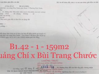 Bán lô 2 mặt tiền trục huyết mạch hoà xuân đường lê quảng chí và bùi trang chước b1.42 lô 1