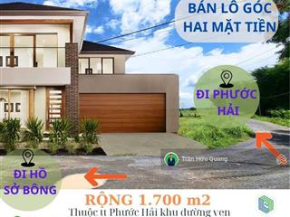 Bán đất hai mặt tiền 1700m2, giáp hồ sở bông xã long mỹ