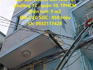 Hot !!! nhà chính chủ  giá tốt  cần bán nhanh căn nhà tại phường 12 , quận 10, tphcm