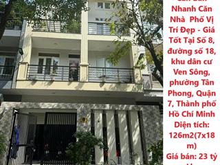 Chính chủ cần bán nhanh căn nhà phố vị trí đẹp  giá tốt tại quận 7, tphcm