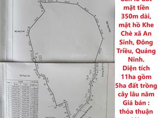 Chính chủ bán lô đất mặt tiền 350m dài, mặt hồ khe chè xã an sinh, đông triều, quảng ninh.