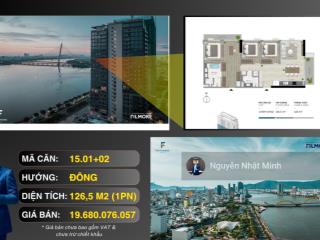 Căn hộ dual key 1+2pn tầng 15, view trực diện sông hàn, cầu rồng, căn hoa hậu của dự án the filmore