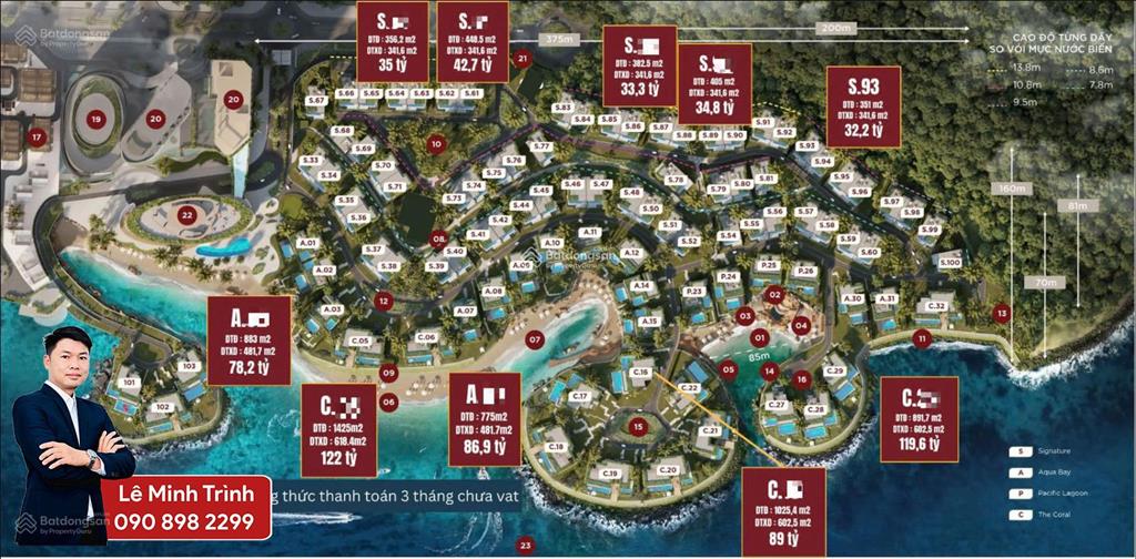 Bán biệt thự gran melia nha trang 3pn / 382m2 đã có sổ hồng, chiết khấu đến 16.8%.  0919 733 ***