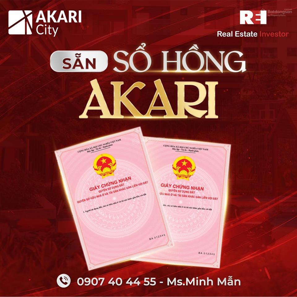Bán căn hộ akari city, 2 phòng ngủ 61m2, sổ hồng riêng, mua khai thác cho thuê ngay bình tân