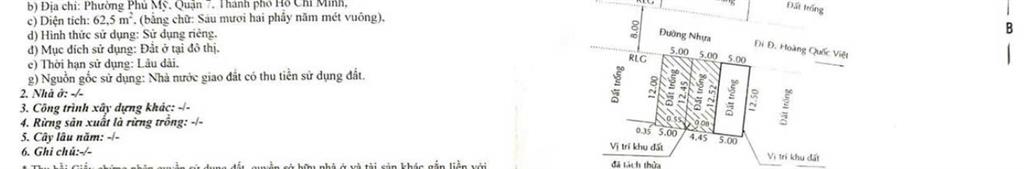 Bán đất trải nhựa hxh ko lỗi hạ tầng cống cột hoàng quốc việt 5x13m 63m2 6.88 tỷ phú mỹ q7