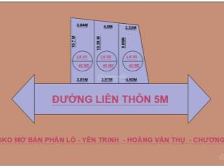 Bán đất xã hoàng văn thụ lô đất rẻ nhất hà nội. lô góc 03 giá 560tr. liên thôn 40m2. đường ôtô vào