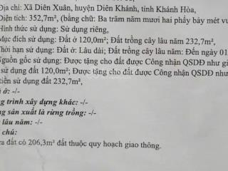 Bán đất tặng nhà, mặt đường tỉnh lộ 8, trung tâm xã diên xuân, 352m giá chỉ 1.5 tỷ