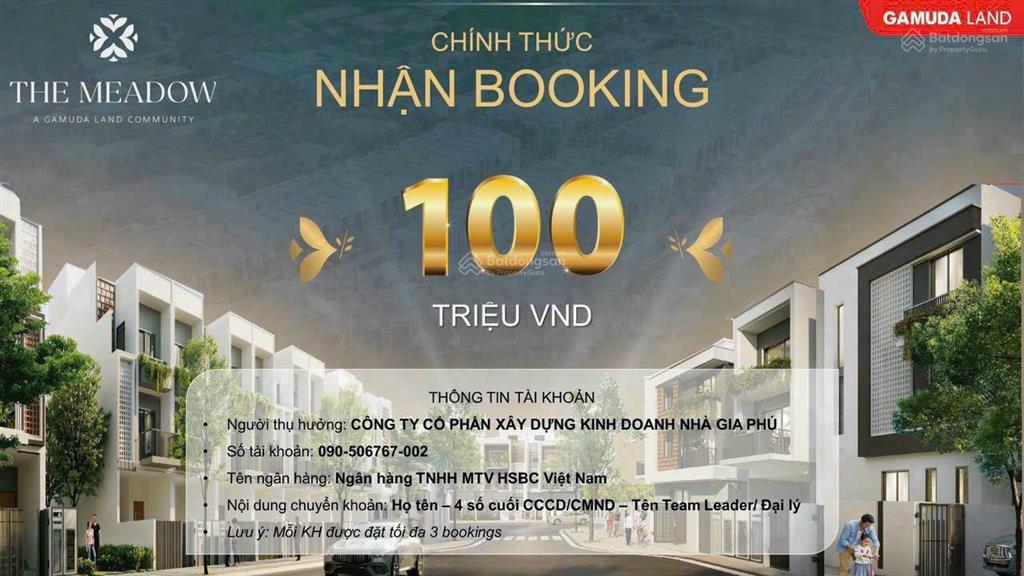 Chỉ cần 1 tỷ (15%) ở ngay 2025 the meadow bình chánh của gamuda land. giá 7 tỷ pkd cdt 0931 280 ***