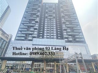 Cđt cho thuê văn phòng tòa green diamond 93 láng hạ, đống đa dt 96  1800m2 giá dự kiến199.000đ/m2