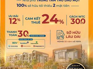 Nhà phố 2 mặt tiền, cam kết thuê 4 năm, sở hữu lâu dài, chỉ 300m đến trung tâm thương mại thế giới