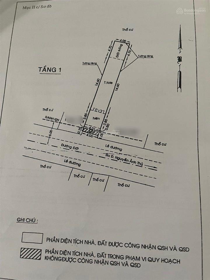Bán nhà mặt tiền hiệp thành 23 dt 4x29m cấp 4 giá 6,5 tỷ tây nam  0919 147 ***