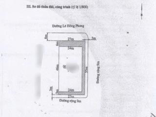 Bán lô đất 3 mặt tiền dt 1485m2 đường lê hồng phong, hải an, hp