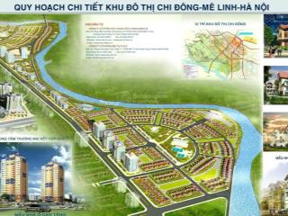 Bán đất, kđt chi đông, mê linh, 200 m2, mt 8m đg 9.5m view cây xanh, lô áp góc, sđcc, giá 25 tr