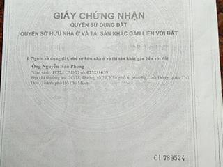 Cần tiền bán gấp lô đất hẻm xe hơi đường 11, tam bình, thủ đức, vị trí đẹp, góc 2 mặt tiền