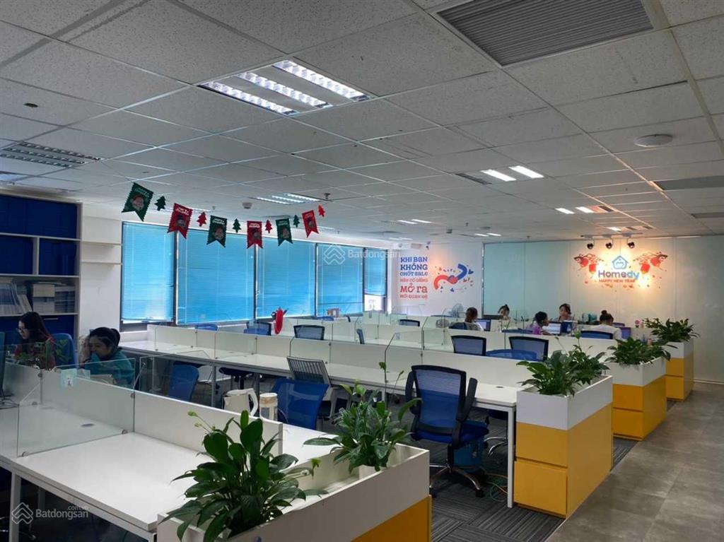 Bql tòa nhà hoàng ngân plaza 125 hoàng ngân cho thuê văn phòng 200m2 có cắt, đã ngăn chia sẵn phòng