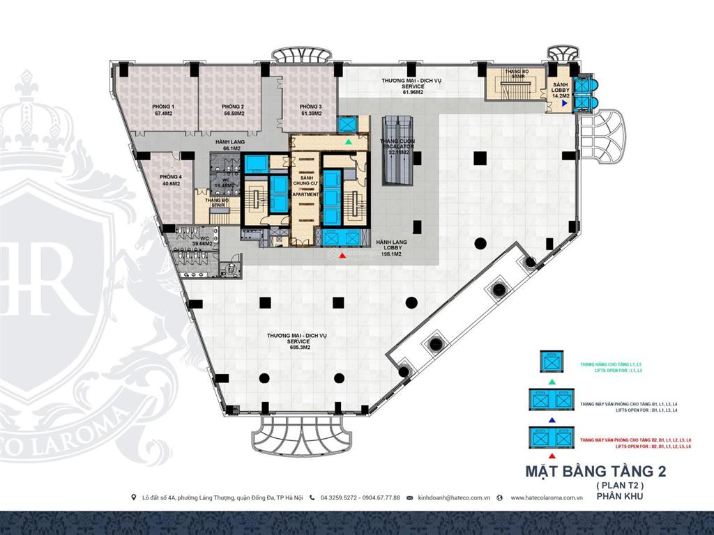 Bql tòa nhà hateco laroma huỳnh thúc kháng đống đa cho thuê vp 80m  120m~ 1250m2 giá 250k/m2/th
