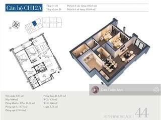 Căn hộ 2pn, 2wc tại sunshine palace, lĩnh nam, hoàng mai, 5,9 tỷ, 86m2 ban công dài 2 ngủ