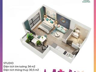 Đầu tư căn hộ cho thuê hiệu quả, vốn nhỏ, lợi nhuận cao  căn studio 34m2 glory heights toà gh1