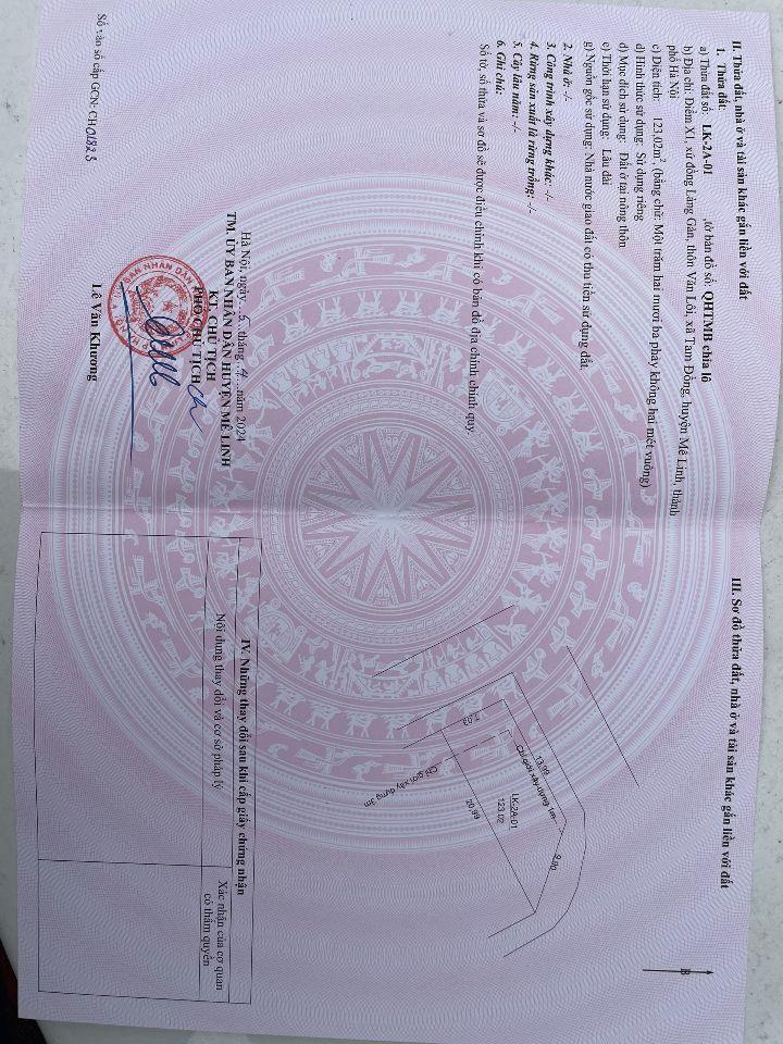 Chính chủ bán 2 lô góc siêu đẹp mặt đường trục chính đô thị Mê Linh rộng 100m, hè mỗi bên rộng 15m. đấu giá Tam Đồng