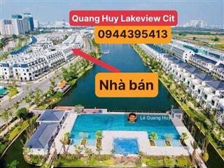 Bán nhà phố thương mại lakeview dt 100m2 5x20m trệt 3lầu mặt hồ đường 25m hoàn thiện đẹp chỉ 16 tỷ