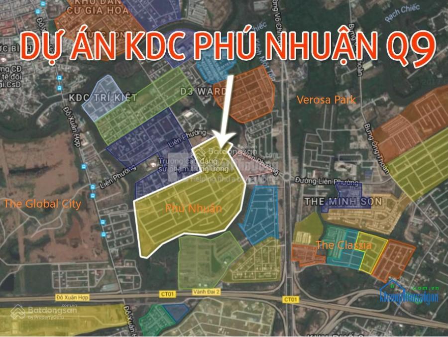 Bán nhanh đất nền kdc phú nhuận, p phước long b, giá bán từ 55tr/m2