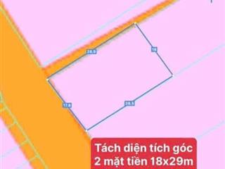 Long mỹ, góc 2 mặt tiền nhựa, 100 thổ cư, 17,5x 28, ra biển 5p, giá 2tyx