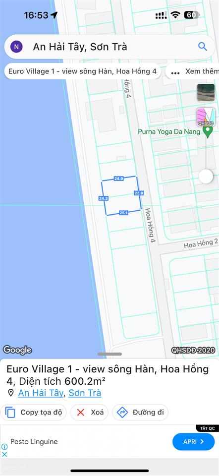 Lô góc 2 mặt tiền khu dân cư euro village (làng châu âu) vị trí siêu đẹp view sông hàn