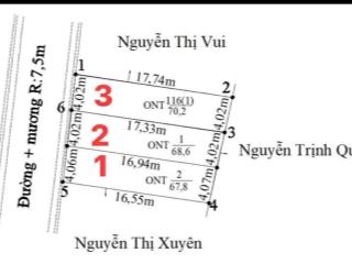 Bán lô đất tại lâm động, thuỷ nguyên, hp 67,8m  70,2m/ đường 7m, đức 0383 196 ***zalo)