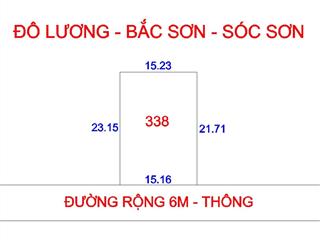 Chỉ hơn 1 tỷ đã sở hữu 338m đất sổ đỏ tại đô lương, bắc sơn, sóc sơn, hn