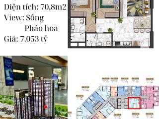 Ms tuyết  bán căn hộ cao cấp 2 phòng ngủ  giá 7.053 tỷ dt 70,8m2  tặng 5 chỉ vàng 1% booking sớm