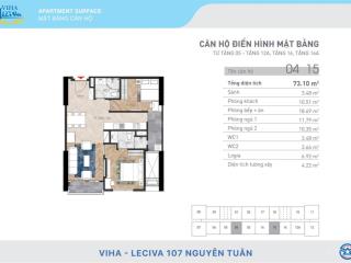 Bán căn 72.11m2 ngoại giao 2 phòng ngủ 1914 tại dự án viha leciva 107 nguyễn tuân 0977 917 ***