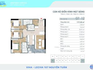 Duy nhất căn góc đông nam đông bắc 118m2 tại viha leciva 107 nguyễn tuân, căn hộ 1812 cần bán gấp