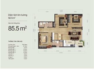 Do gia đình cần chuyển công tác muốn bán lại căn hộ góc 3 ngủ 85 m2 giá tốt.  0906 211 ***