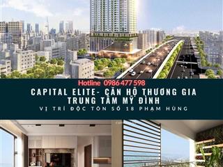 Capital elite duy nhất mỹ đình, full tiện ích, giá từ 81tr/m2, vay ko lãi 18 tháng.  0986 477 ***