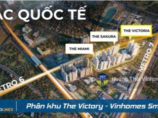 Mở bán the victoria, 2pn 63m2 hướng đn  2 hầm xe, chỉ từ 4,xtỷ cạnh bãi để xe. vinhomes smart city