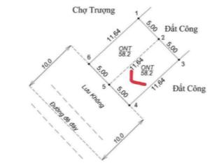 Siêu hiếm lô đất ngay chợ dt 58.2m đường rộng ô tô tải bên cạnh là chợ có thể kinh doanh