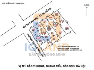 Bán đất bìa làng 8m tại Bắc Thượng-Quang Tiến-SS giá chỉ nhú 1 tỷ được 60m bao sang tên